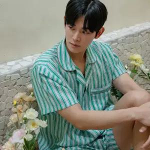 6212 남성 인견 반팔 잠옷 쾌적한 여름 파자마 세트