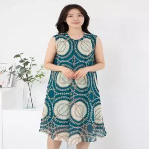 [모슬린]엄마옷 체인 라운드 쉬폰 나시 롱 원피스 613FGH447 마담중년여성빅사이즈50대60대