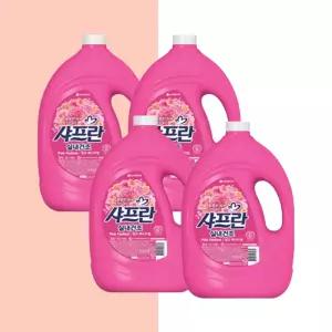 샤프란 실내건조 핑크페스티벌 섬유유연제 3.1L 용기 4개 대용량