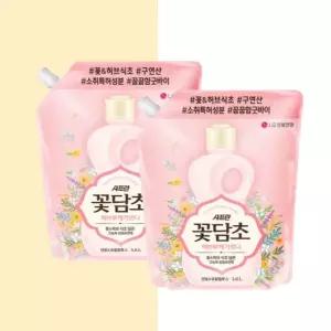 샤프란 섬유유연제 꽃담초 연꽃향 리필 1.6L 2개입 향기지속