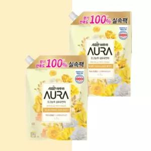 샤프란 아우라 미드나잇골드 섬유유연제 리필 1.7L 2개