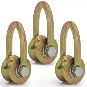 스켈랑 3팩 풀리 휠 1.5인치 듀플렉스 베어링 롤러 U형 팅 작업용 와이어 로프 홈 짐 적재 용량 330Lbs