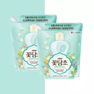 샤프란 꽃담초 화이트 섬유유연제 리필 1.6L 2개