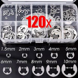 평와샤 샤프트 외부 고정 링 E 클립 모음 키트 스테인레스 스틸 스냅 서클립 와셔 패스너용 1 5 10mm 120
