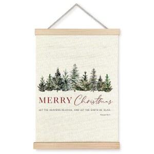 Jvpke 크리스천 크리스마스 트리 벽 장식 - 나무 포스터 걸이가 있는 성경 구절 예술 메리 장식, 12x16 인치