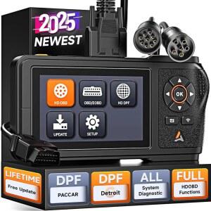 ANCEL HD431 헤비 듀티 트럭 스캐너, 디트로이트 및 팩카용 DPF 재생 리셋, 자동차용 풀 시스템 HDOBD OBD2에서 작동하는 전문 진단 도구, 평생 무료 업데이트