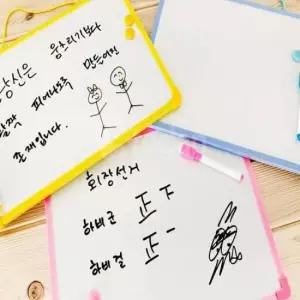 미니 화이트보드 35x25cm 랜덤색상 메모 보드 마카판 가정 학원 사무실용