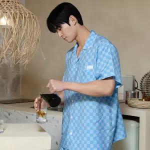 6211 남성 인견 반팔 잠옷 쾌적한 여름 파자마 세트