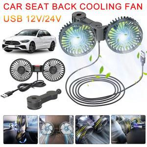 카시트선풍기 카시트 백 쿨링 선풍기 USB 충전 듀얼 헤드 360 도 회전 넥 쿨러 여름 자동차 인테리어 액세서리
