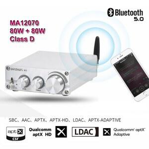 앰프 블루투스 5 0 LDAC QCC5125 인피니온 MA12070 디지털 오디오 파워 2 1 서브우퍼 HiFi 스테레오 클래스 D Aux 2x80W