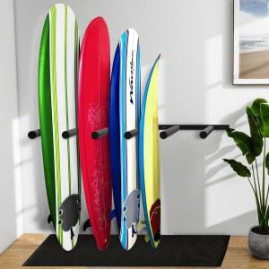 Fumingpal Surfboard 벽 마운트 - 수직 4 /6 암 보관, 고무 매트, SUP, 스키, 스케이트보드용 패들