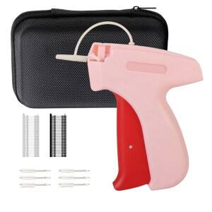 [미국배송] 케이스가 있는 의류용 스티치 건 핑크 마이크로스티치 건 퀵 의류 픽서 바늘 6개와 검은색 패스너 1000개 흰색 1000개 포함