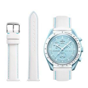 [미국배송] 문워치용 TSTRAP 가죽 시계 밴드 - 오메가 X 스와치 문워치와 호환되는 스트랩 문워치 스피드마스터용 20MM 퀵 릴리스 교체