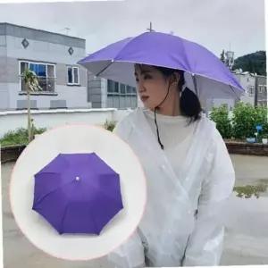 머리에 쓰는 우산모자 소형 퍼플