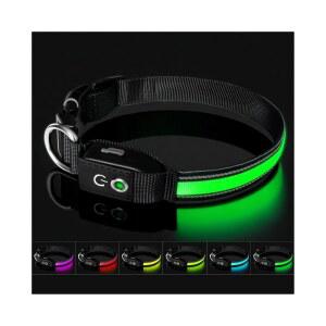 자동 라이트 업 도그 칼라 - 모션 센서가 장착된 스마트 세이프티 나이트 어두운 곳에서 켜짐 USB-C 충전식 3일 런타임 IP65 방수 (M 15-20 u201C)