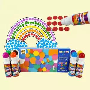 도트 물감 8색 세트 유아 찍기 마커 어린이 미술 수성 워셔블 교구