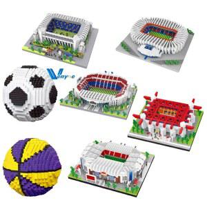 DIY 모형 미니 선물 블록 모델 세트 브릭 경기장 건축 축구 축구장 테마 빌딩 축구 성인용