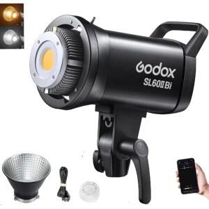 [미국배송] GODOX SL60IIBI 바이컬러 LED 비디오 라이트 75W 2800K-650K CCT 25100LUX @1M CRI96+ / TLCI97+ 보웬스 마운트 스튜디오 앱 및 원격 제어 - 사진 비디오용 연속 조명