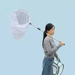 3단 길이조절 곤충채집 대형 포충망 잠자리채 알루미늄 나비채 야외 뜰채