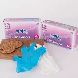 고무 장갑 다회용 반영구 100매 니트릴 장갑 청소용 요리용 김장 베이킹 원예용 신축성 다용도 엠보싱