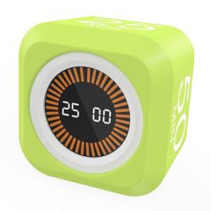 [미국배송] MOSTRUST 회전 비주얼 포모도로 타이머 5 25 10 50분 커스텀 카운트다운 분리 가능한 실리콘 케이스가 있는 충전식 큐브 책상 생산성 플립 타이머 ADHD 도구 연구 학교에 이상적입니다 (녹색)