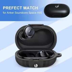 2023 Anker Soundcore Space A40 소프트 실리콘 케이스의 새로운 기능 Anker A40 용 카라비너가있는 충격