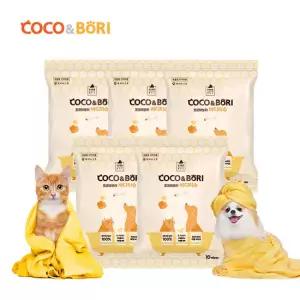 코코와보리 레이온 100% 특대형 강아지 고양이 바디티슈 물티슈 10매 5팩