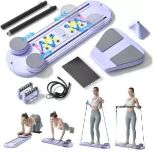 맥슨 필라테스 보드 - 자동 리바운드 Ab 롤러 및 디지털 디스플레이가 포함된 6-in-1 접이식 리포머