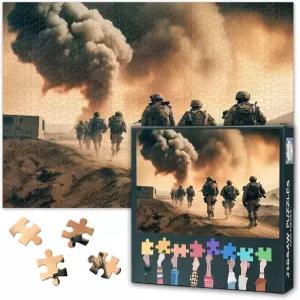 특수부대 병사 직소 퍼즐 1000피스 현대 군용 홈 데코 HD 프린팅 아트워크 성인 엘리트 부대용 벽 아트