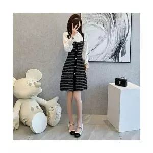 여성 치마 니트 원피스 투피스 여리여리한 하객 스몰룩 휴가 허리 여리여리하게 BE3