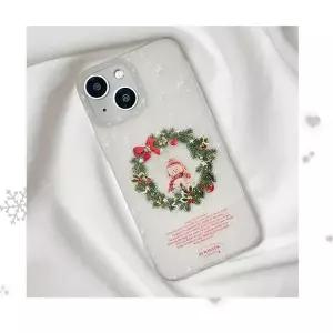 겨울 라운드트리 반투명화이트 갤럭시 캐릭터 폰케이스 실리콘 젤리 투명 크리스마스 아이폰17
