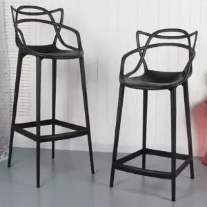 등받이 체어 모던 유럽식 스툴 플라스틱 카운터 의자 긴 다리