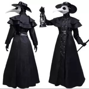 까마귀 코스튬 코스프레 역병 블랙 복장 후드 깃털 성인 파티 마스크 의사