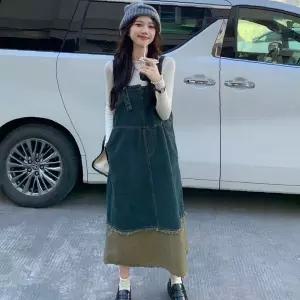 귀여운 청 멜빵 원피스 데님 빈티지 원피스.멜빵원피스 여성 오버롤