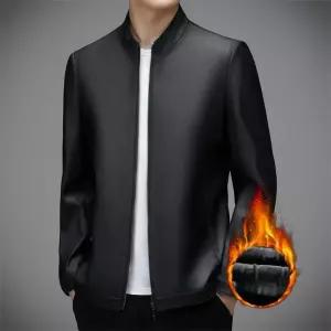 남성 가을 겨울 차이나카라 가죽 스웨터 캐주얼 양 재킷 기모 보온 코트 E43Z4G 득템2