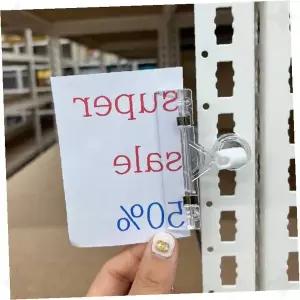 투명 자석 부착 메모 홀더 쇼카드 클립 매장 진열 안내 표시 홍보 광고 판촉 용품