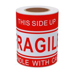 4x6인치 이 사이드 업 스티커는 배송용 무빙 포장 비즈니스 유리 큰 경고 깨지기 쉬운 손잡이와 케어 라벨 100개 - MySuevin (1롤)