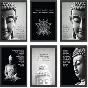 97 가정용 장식 액자 - 부처 벽 아트 프린트 영감을 주는 불교 명언 포스터 미술 그림 침실 사무실 요가 룸