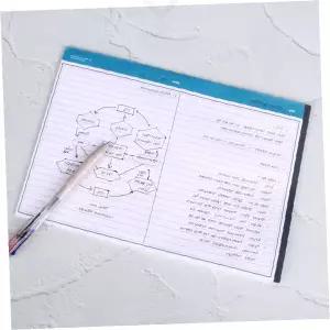 가로형 줄노트 메모장 두꺼운 종이 필기용 패드 블루 테두리 디자인 업무용 회의록