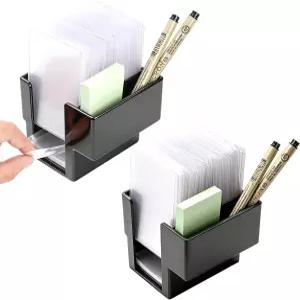 2Pcs 블랙 TCG 탑로더 페니 슬리브 스테이션 듀얼 디스펜서는 각각 400페니 슬리브와 100탑 로더를 보관할