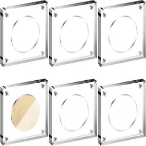 캐스플라이 6팩 챌린지 코인 디스플레이 홀더 스탠드 케이스 사각형 아크릴 캡슐 프레임 수집가용 밀리터리