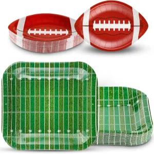 탄레이드 50개 축구 종이 접시 파티 장식 용품 일회용 스낵 나초 서빙 트레이 경기 당일 스포츠 이벤트