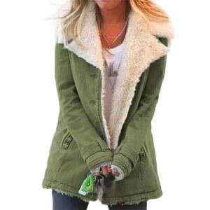 여성 플리스 재킷 인조 모피 셰르파 안감 따뜻한 코트 라펠 버튼 다운 긴 소매 퍼지 겨울 아웃웨어