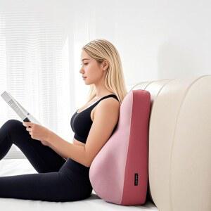 XYHOMECP 다기능 경사 베개, 임산부가 침대 허리에 앉아서 읽을 수 있는 버트 쿠션, 메모리 스펀지, 편안하고 통기성이 좋은, 핑크, 18.9 u2018 u2019 16