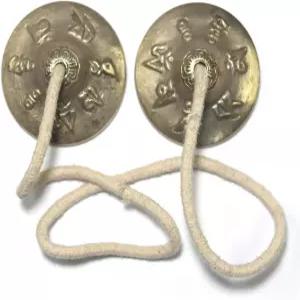 티베트 만제라 팅샤 명상 종 차임벨 심벌즈 불교 요가벨 작은 상서로운 상징 (만제라-09)