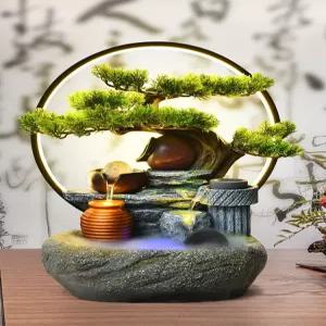 미니분수 거실 장식용 분수대 연못 가습기 실내 트럼펫 흐르는 물 미니