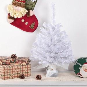 사무실, 책상, 실내, 야외, 홀리데이 크리스마스 파티 장식용 조명이 있는 작은 트리 미니 인조 트리, 간편한 설치 환경(흰색)