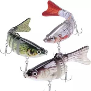 배스 송어 월 프레데터 피쉬를 위한 실물 같은 낚시 미끼 - 현실적인 다중 관절 물고기 포퍼 수영 스피너