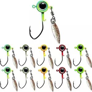 피쉬코너 크래피 지그 언더핀 헤드 3D 즈 1/32온스 1/16온스 1/8온스 낚시 블루길 10팩용