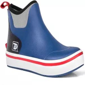 트루다브 여성 덱 부츠 방수 고무 낚시 레인 야외 보트용 미끄럼 방지 짧은 발목 신발 사이즈 6-11